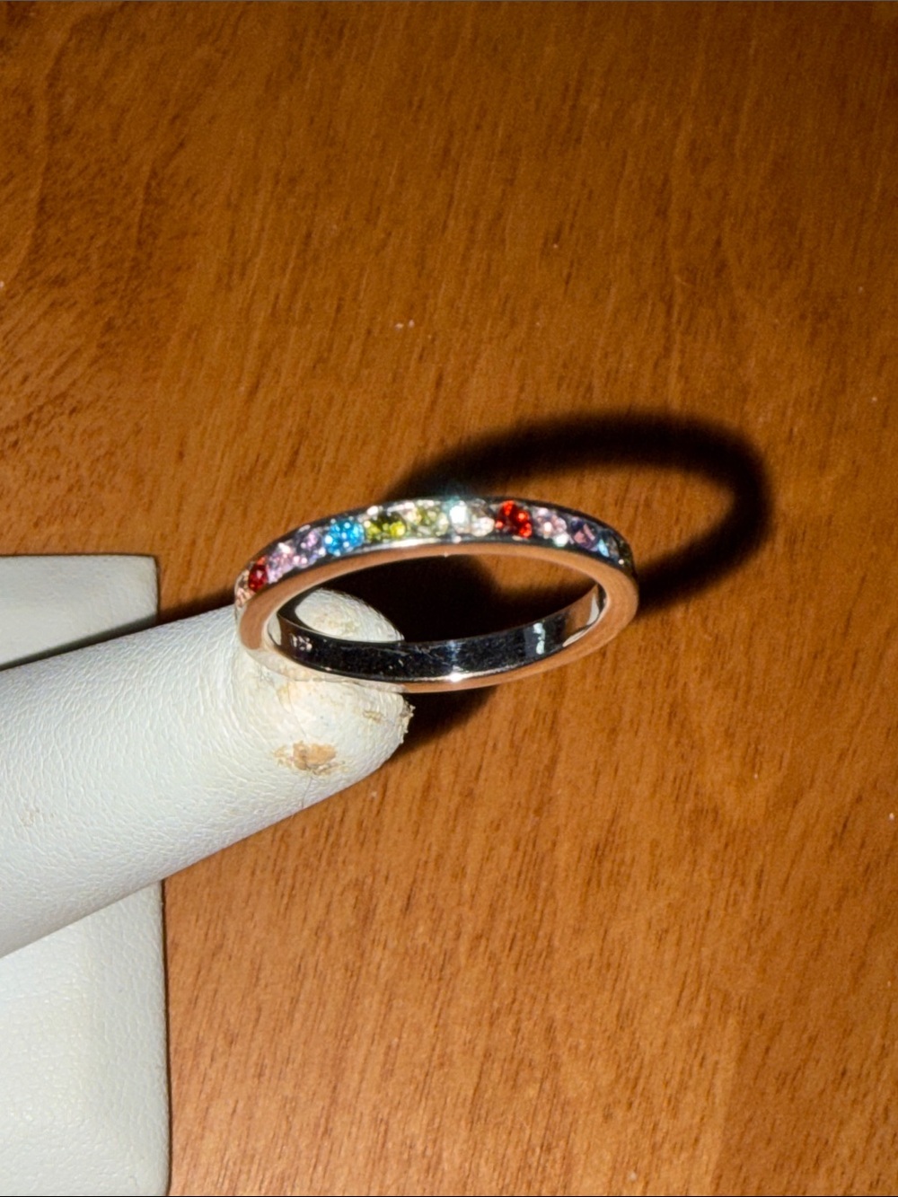 Classic 925 Silver eternity band with crystals size 6.5